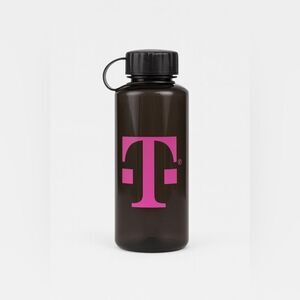 T-Mobile 34oz Black Water Bottle with Pink Logo – BPA-Free Reusable Drink Bottle